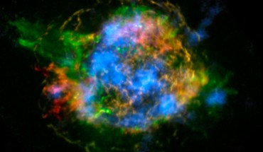 This image shows Cassiopeia A, a remnant that blew up as a supernova more than 11,000 years ago, leaving a dense stellar corpse and its ejected remains. Image credit: Lawrence Livermore National Laboratory.