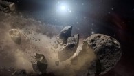 This is an artist's impression of an asteroid breaking up. Credit: NASA / JPL-Caltech.