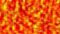 The tiny temperature fluctuations of the cosmic microwave background, shown here as color, trace primordial density fluctuations in the early universe that seed the later growth of galaxies. Gravitational waves from inflation are expected to produce much a fainter pattern that includes twisting B-mode polarization, consistent with the B-mode polarization pattern observed by BICEP2, which is shown here as black lines. The line segments show the polarization strength and orientation at different spots on the sky. Image credit: BICEP2 Collaboration.