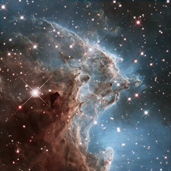 This image shows part of NGC 2174, also known as the Monkey Head Nebula. Image credit: NASA / ESA / Hubble Heritage Team / STScI / AURA.