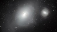 This image shows a pair of galaxies: NGC 1316, and its smaller companion NGC 1317, right. Image credit: ESO.