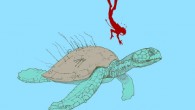 In this illustration, Atlantochelys mortoni is depicted with the outline of a human diver to indicate scale. Image credit: Jason Poole / Academy of Natural Sciences of Drexel University.
