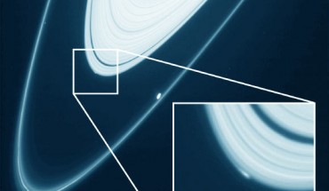 This image, taken with the Cassini's narrow angle camera on April 15, 2013, shows an extended object 10 km beyond the edge of the Saturn’s A ring. Image credit: Carl D. Murray et al.