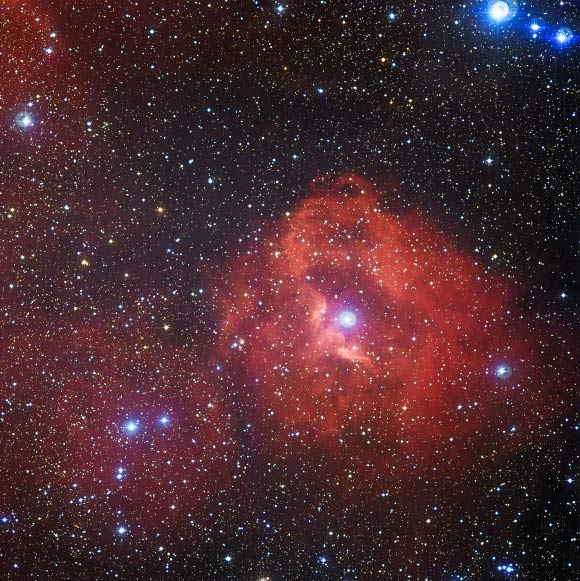 This new image from the Wide Field Imager on the MPG/ESO 2.2-m telescope at the La Silla Observatory in Chile shows the star formation region Gum 41. Image credit: ESO.