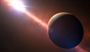 This is an artist's impression of the young exoplanet Beta Pictoris b and its parent star. Image credit: ESO / L. Calçada / N. Risinger, skysurvey.org.