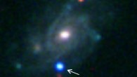 This image from the 1.5-m robotic telescope at Palomar Observatory shows SN 2013cu in the galaxy UGC 9379. Image credit: Avishay Gal-Yam et al.