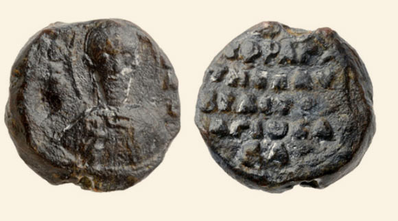 This image shows a seal of the Mar Saba Monastery found in Jerusalem. Image credit: Clara Amit / Israel Antiquities Authority.