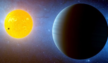 This artist's conception depicts the Kepler-10 star system. Image credit: NASA / Ames / JPL-Caltech.