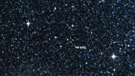 This image shows the giant, variable star HV 2112. Image credit: Digital Sky Survey / Centre de Données astronomiques de Strasbourg.