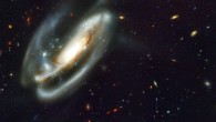 This image shows the Tadpole galaxy (Arp 188), a disrupted barred spiral galaxy located 420 million light-years from our planet. Material stripped from the galaxy during its collision with a smaller galaxy (seen in the upper left corner of the larger interaction partner) forms a long tidal tail. Young blue stars, star clusters and tidal dwarf galaxies are born in the tidal debris. These objects move in a common direction within a plane defined by the orientation and motion of their tidal tail. A similar galaxy interaction might have occurred in the Local Group in the past, which could explain the distribution of dwarf galaxies in co-rotating planes. Image credit: H. Ford, JHU / M. Clampin, STScI / G. Hartig, STScI / G. Illingworth, UCO, Lick / ACS Science Team / ESA / NASA.