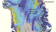 Distribution of the newly discovered ice structures (black color) in northern Greenland. Image credit: Robin E. Bell et al.