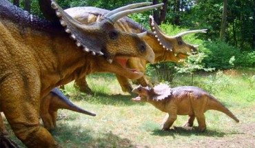 Triceratops models at JuraPark in Solec Kujawski, Poland. Image credit: CLI / CC BY-SA 3.0.