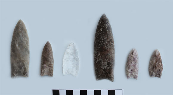 Clovis points found at the archaeological site of Fin del Mundo in Sonora, northwestern Mexico. Image credit: Guadalupe Sanchez.