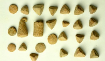 A few of the hundreds of clay tokens unearthed at Ziyaret Tepe, Turkey. Image credit: Ziyaret Tepe Archaeological Project.