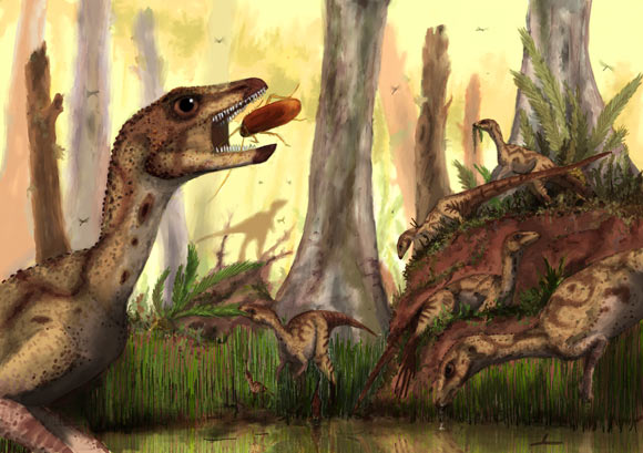 Laquintasaura venezuelae herd. Image credit: Mark Witton.