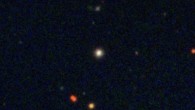 This is an optical image of the low-mass, second-generation star SDSS J0018-0939 (center), obtained by the Sloan Digital Sky Survey. Image credit: NAOJ / SDSS.