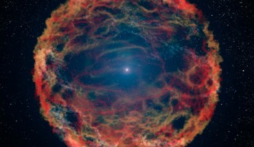 This is an artist's impression of SN 1993J. Image credit: NASA / ESA / G. Bacon, STScI.