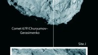 Site J, the Rosetta probe’s landing site, is located on the head of Comet 67P/Churyumov-Gerasimenko; the inset shows a close-up of the site. Image credit: ESA / Rosetta / MPS for OSIRIS team MPS / UPD / LAM / IAA / SSO / INTA / UPM / DASP / IDA.
