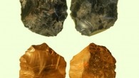 This image shows stone tools found at the site of Nor Geghi, Armenia: top - biface tool; bottom - a Levallois core. Image credit: © Dan Adler.