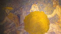 The mosaic depicts the Greek god Hermes in front of a horse drawn chariot. Image credit: Greek Culture Ministry.