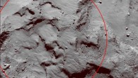 Close-up of Philae’s primary landing site J, which is located on the head of 67P/Churyumov–Gerasimenko. Image credit: ESA / Rosetta / MPS for OSIRIS Team MPS / UPD / LAM / IAA / SSO / INTA / UPM / DASP / IDA.