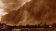 A ‘black blizzard’ dust storm in South Dakota, 1934. Image credit: National Archives FDR Library Public Domain Photographs.