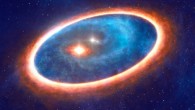 This artist's impression shows the dust and gas around the binary star system GG Tauri-A. Image credit: ESO / L.Calçada.