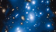 Abell 2744 takes on a ghostly look where total starlight has been artificially colored blue in this Hubble view. Image credit: NASA / ESA / IAC / HFF Team / STScI.