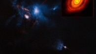 This is a composite image of the young star HL Tauri and its surroundings using data from ALMA and the Hubble Space Telescope. Image credit: ALMA / ESO / NAOJ / NRAO / ESA / Hubble / NASA / Judy Schmidt.