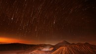 This is an artist's concept of the meteor storm bombardment on Mars.