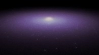 This image shows what the Milky Way Galaxy looked like ten billion years ago. Image credit: SURFsara / J. Bédorf / NVIDIA.
