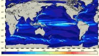 The ocean currents and their speeds, in cm/s, derived from GOCE data. Image credit: ESA / CNES / CLS.