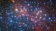 This image of the bright star cluster NGC 3532 was captured by the Wide Field Imager instrument at La Silla Observatory in 2013; some of the stars still shine with a hot bluish color, but many of the more massive ones have become red giants and glow with a rich orange hue. Image credit: ESO / G. Beccari.