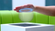 Ultrasound is focused to create the shape of a virtual sphere. Image credit: © Bristol Interaction and Graphics group, University of Bristol.