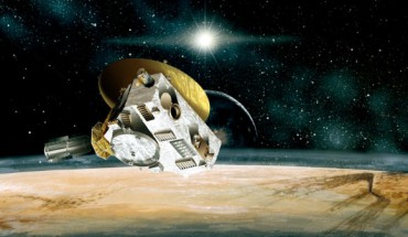 This is an artist's concept of NASA's New Horizons during its planned encounter with Pluto and its moon, Charon: the craft's miniature cameras, radio science experiment, ultraviolet and infrared spectrometers and space plasma experiments would characterize the global geology and geomorphology of Pluto and Charon, map their surface compositions and temperatures, and examine Pluto's atmosphere in detail; the spacecraft's most prominent design feature is a nearly 2.1-m dish antenna, through which it would communicate with Earth from as far as 7.5 billion km away. Image credit: Johns Hopkins University Applied Physics Laboratory / Southwest Research Institute / JHUAPL / SwRI.