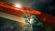 This is an artist impression of the protoplanetary disk around HD 107146. Image credit: A. Angelich / NRAO / AUI / NSF.