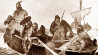 Norsemen Landing in Iceland by Oscar Wergeland, published in 1909.