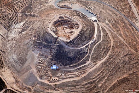 Aerial view of the Herodium complex. Image credit: Tatzpit Aerial Photography.