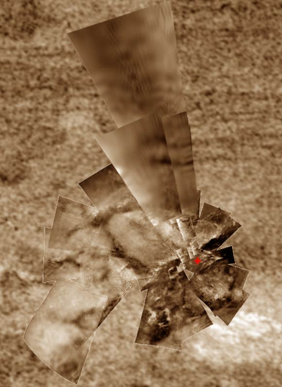 Huygens's landing site. Image credit: ESA / NASA / JPL-Caltech / University of Arizona / USGS.