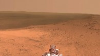 This panorama is presented in approximate true color by combing exposures taken through three of the Opportunity’s Pancam color filters, centered on wavelengths of 753 nanometers (near-infrared), 535 nanometers (green) and 432 nanometers (violet). The left edge is toward west-northwest and the right edge is southward. Image credit: NASA / JPL-Caltech / Cornell University /Arizona State University.