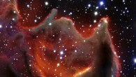 This image shows the cometary globule CG4; although it looks huge and bright in this image it is actually a faint nebula and not easy to observe; the exact nature of CG4 remains a mystery. Image credit: ESO.