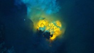 Eruption of a deep-sea volcano. Image credit: University of Washington.