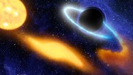 A supermassive black hole digesting the remnants of a star. Image credit: NASA.