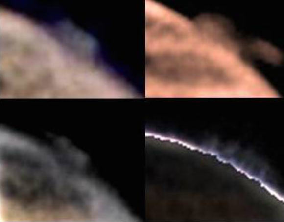 Different views of the changing plume morphology taken by amateur astronomers on March 21, 2012. Image credit: W. Jaeschke / D. Parker.