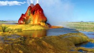 Fly Geyser, a man-made small geothermal geyser located in Washoe County, Nevada. Image credit: Jeremy C. Munns.