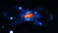This image shows the remnant of CK Vulpeculae; the image was created from a combination of visible-light images from the Gemini telescope, blue, a submillimeter map showing the dust from the SMA, green, and finally a map of the molecular emission from APEX and the SMA, red. Image credit: ESO / T. Kamiński.
