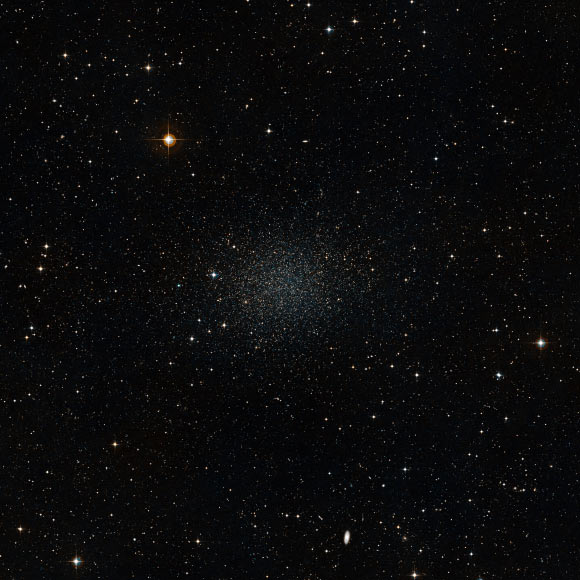 This image shows the Sculptor dwarf galaxy. Image credit: ESO / Digitized Sky Survey 2.