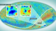 Map of the cosmic microwave background; the insets show the environment of the Cold Spot. The angular diameter of the vast supervoid aligned with the Cold Spot, which exceeds 30 degrees, is marked by the white circles. Image credit: ESA Planck Collaboration / Gergö Kránicz.
