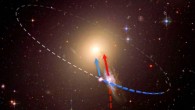 This image illustrates the creation of a runaway galaxy. In the first panel, an ‘intruder’ spiral galaxy approaches a galaxy cluster center, where a compact elliptical galaxy already revolves around a massive central elliptical galaxy. In the second panel, a close encounter occurs and the compact elliptical receives a gravitational kick from the intruder. In the third panel, the compact elliptical escapes the galaxy cluster while the intruder is devoured by the giant elliptical galaxy in the cluster center. Image credit: NASA / ESA / Hubble Heritage Team.