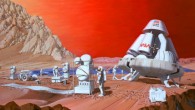 Artist’s conception of a human mission to Mars. Image credit: Les Bossinas / NASA Lewis Research Center.